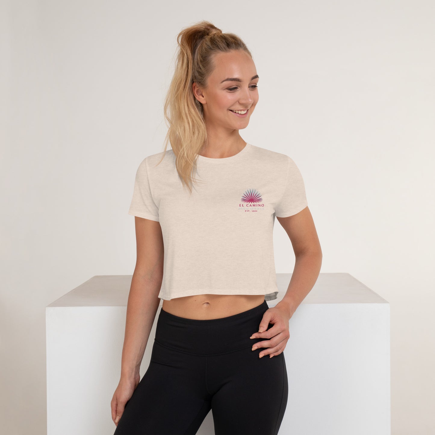 Pink Logo Crop Tee